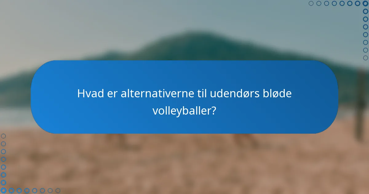 Hvad er alternativerne til udendørs bløde volleyballer?