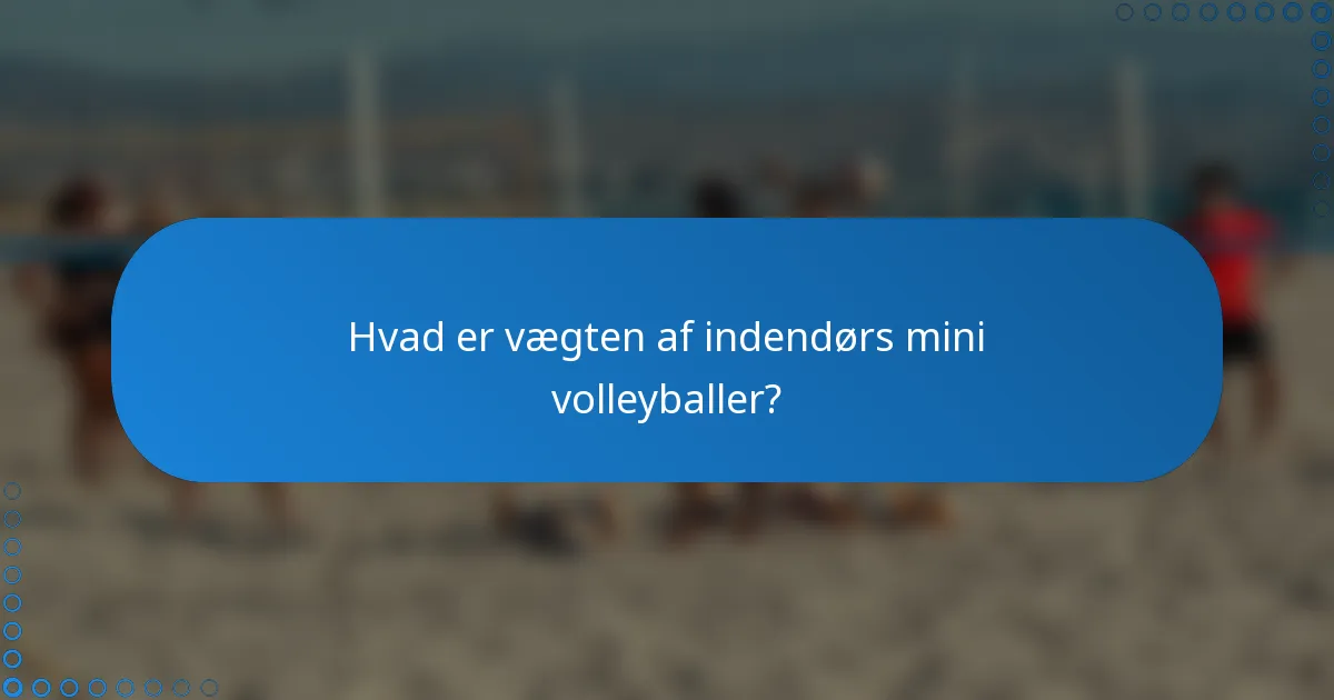 Hvad er vægten af indendørs mini volleyballer?