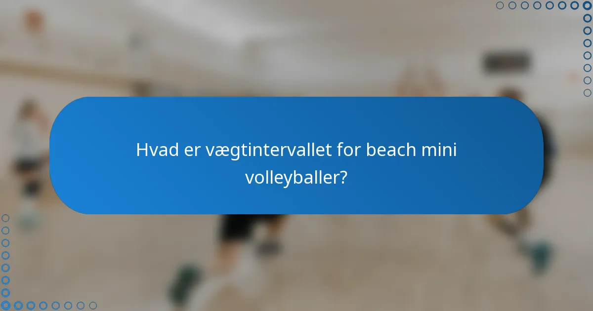Hvad er vægtintervallet for beach mini volleyballer?