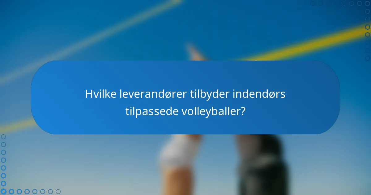 Hvilke leverandører tilbyder indendørs tilpassede volleyballer?