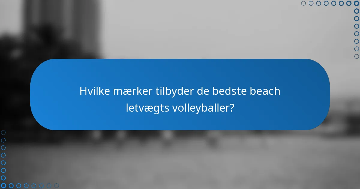 Hvilke mærker tilbyder de bedste beach letvægts volleyballer?
