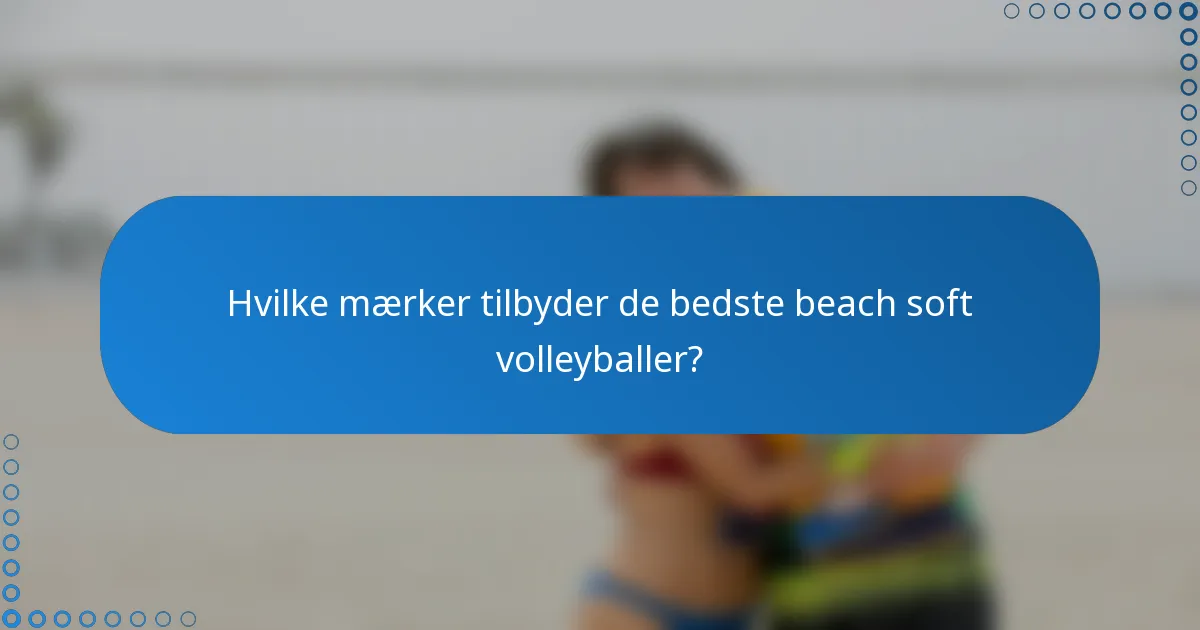 Hvilke mærker tilbyder de bedste beach soft volleyballer?