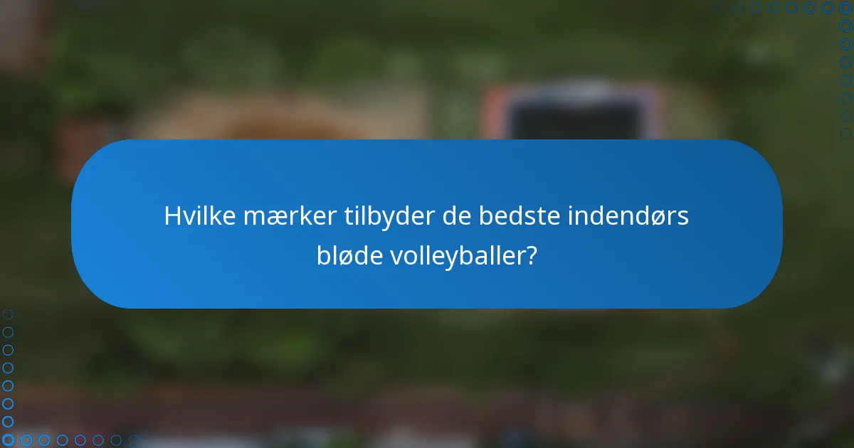 Hvilke mærker tilbyder de bedste indendørs bløde volleyballer?