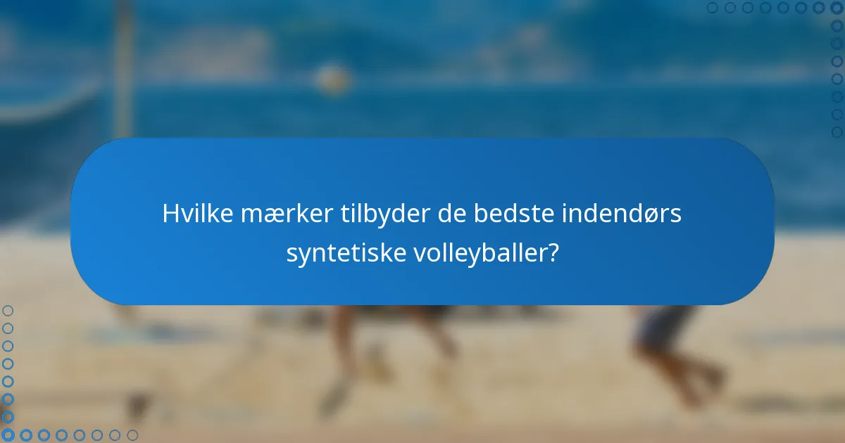 Hvilke mærker tilbyder de bedste indendørs syntetiske volleyballer?