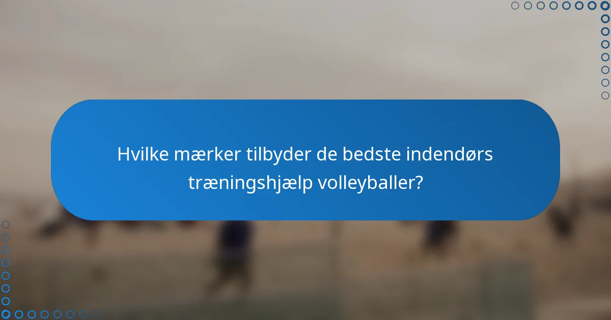Hvilke mærker tilbyder de bedste indendørs træningshjælp volleyballer?