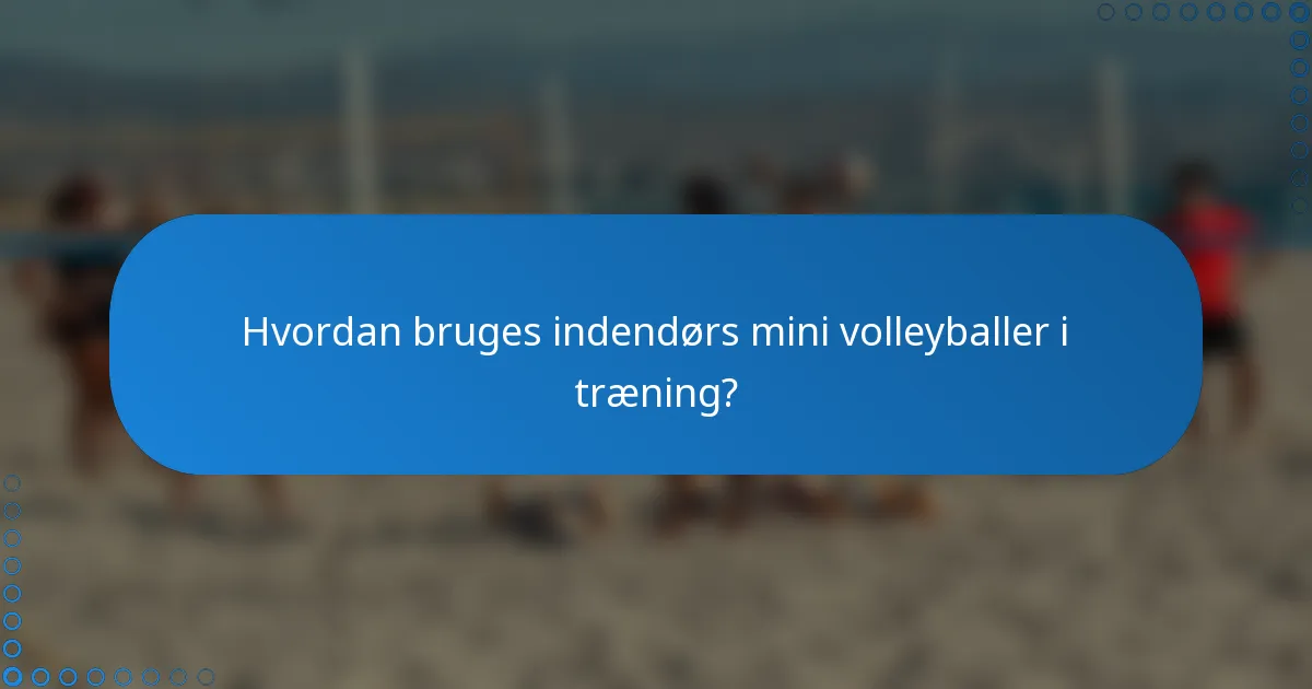 Hvordan bruges indendørs mini volleyballer i træning?