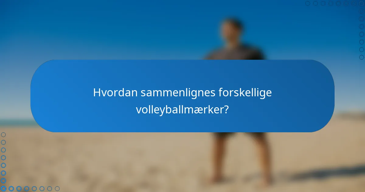 Hvordan sammenlignes forskellige volleyballmærker?